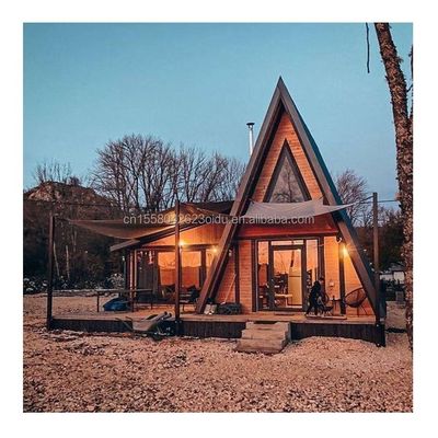 EU Hotel Moderna casa di legno triangolare con struttura in acciaio a forma di A in opzioni di lunghezza di 20 piedi o 40 piedi