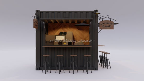 Colore personalizzato 10ft 20ft Casa in acciaio prefabbricata Piccolo negozio di città Contenitore Mini bar negozio di gelati Estate città bevande sul marciapiede Bevande