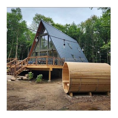 EU Hotel Moderna casa di legno triangolare con struttura in acciaio a forma di A in opzioni di lunghezza di 20 piedi o 40 piedi