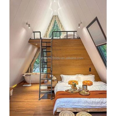 EU Hotel Moderna casa di legno triangolare con struttura in acciaio a forma di A in opzioni di lunghezza di 20 piedi o 40 piedi