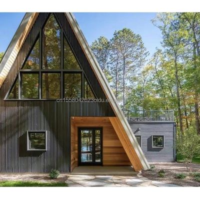 EU Hotel Moderna casa di legno triangolare con struttura in acciaio a forma di A in opzioni di lunghezza di 20 piedi o 40 piedi