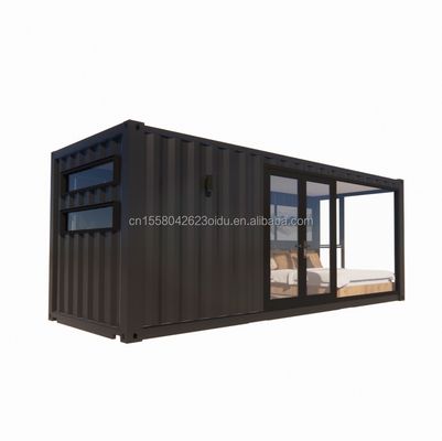50/75/100mm pannello sandwich ondulativo Bagni in legno e alluminio Leggio finestre in acciaio Struttura in legno Flat Pack Container House per hotel giardino