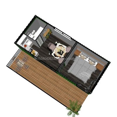 Contenitore in legno da 20 piedi ufficio struttura in acciaio telaio saldato imballaggio piatto casa contenitore casa giardino