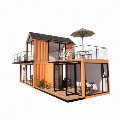 Applicazione all'aperto Contenitore per ristoranti in acciaio prefabbricato Store con design moderno e finestre in lega di alluminio da 20 piedi o 40 piedi