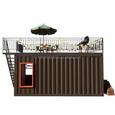 Applicazione all'aperto Contenitore per ristoranti in acciaio prefabbricato Store con design moderno e finestre in lega di alluminio da 20 piedi o 40 piedi