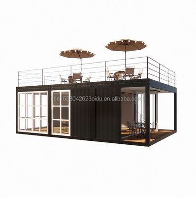 Applicazione all'aperto Contenitore per ristoranti in acciaio prefabbricato Store con design moderno e finestre in lega di alluminio da 20 piedi o 40 piedi