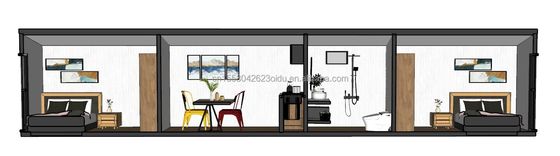 Acciaio galvanizzato piegato 180g e alluminio Legato Finestre 40ft Moderno Design Prefabbricato Casa di contenitori in legno per hotel negozio