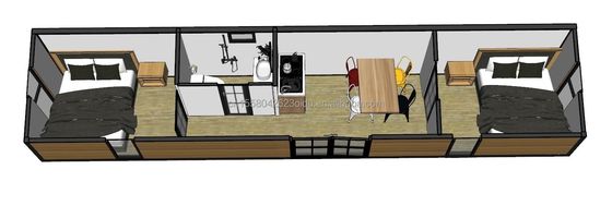 Acciaio galvanizzato piegato 180g e alluminio Legato Finestre 40ft Moderno Design Prefabbricato Casa di contenitori in legno per hotel negozio