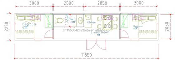 Acciaio galvanizzato piegato 180g e alluminio Legato Finestre 40ft Moderno Design Prefabbricato Casa di contenitori in legno per hotel negozio