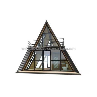 Resort Triangolo Forma Casa di legno Cornice in acciaio con galvanizzato di acciaio piegatura 180g e 50/75/100mm Wave Sandwich pannelli di pareti