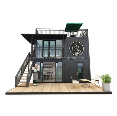 Moderno stile di design a doppio piano pannello sandwich in acciaio contenitore esterno bar bar caffè per attività di alimenti e bevande