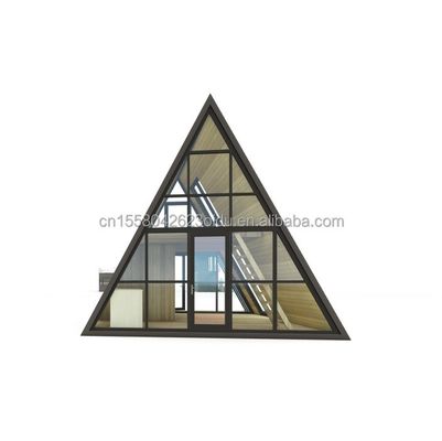 Resort Triangolo Forma Casa di legno Cornice in acciaio con galvanizzato di acciaio piegatura 180g e 50/75/100mm Wave Sandwich pannelli di pareti