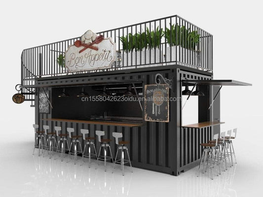 Moderno stile di design a doppio piano pannello sandwich in acciaio contenitore esterno bar bar caffè per attività di alimenti e bevande