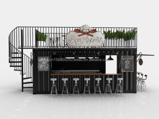 Moderno stile di design a doppio piano pannello sandwich in acciaio contenitore esterno bar bar caffè per attività di alimenti e bevande