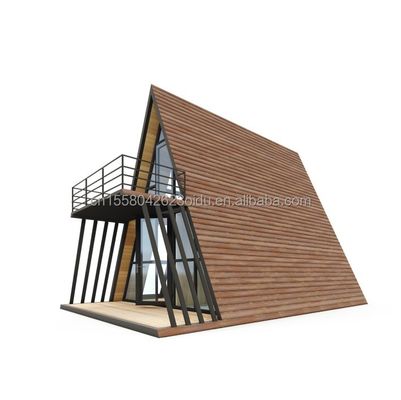 Resort Triangolo Forma Casa di legno Cornice in acciaio con galvanizzato di acciaio piegatura 180g e 50/75/100mm Wave Sandwich pannelli di pareti
