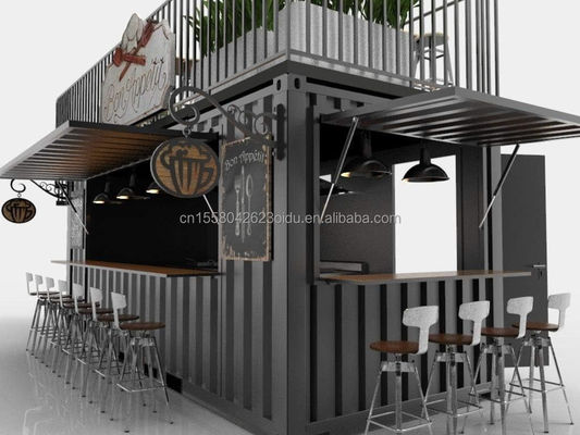 Moderno stile di design a doppio piano pannello sandwich in acciaio contenitore esterno bar bar caffè per attività di alimenti e bevande