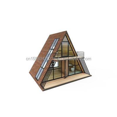 Resort Triangolo Forma Casa di legno Cornice in acciaio con galvanizzato di acciaio piegatura 180g e 50/75/100mm Wave Sandwich pannelli di pareti