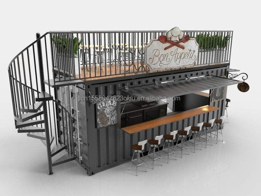 Moderno stile di design a doppio piano pannello sandwich in acciaio contenitore esterno bar bar caffè per attività di alimenti e bevande