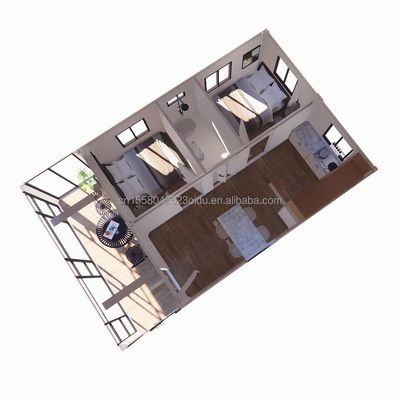 Struttura in acciaio Cornice saldata EU Luxury 20FT Combinazione Contenitore di imballaggio piatto 2 camere da letto Famiglia residenziale Casa mobile