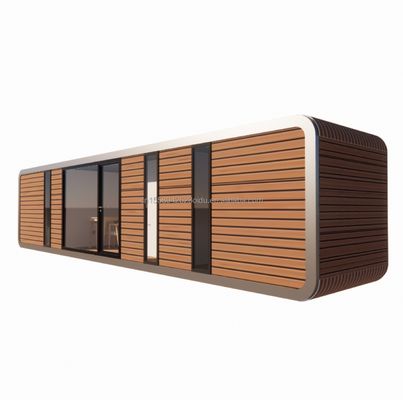 Abitazione familiare conveniente 2 camere da letto Casa di legno con struttura di tubo quadrato in acciaio galvanizzato e giardino