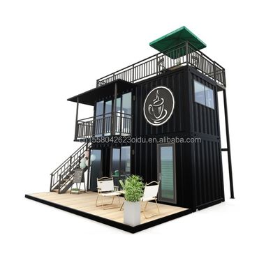Tubi quadrati in acciaio galvanizzato Moderna piccola casa piccola in stile occidentale Flat pack container Coffee shop per l'applicazione del centro commerciale