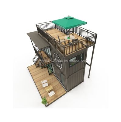 Tubi quadrati in acciaio galvanizzato Moderna piccola casa piccola in stile occidentale Flat pack container Coffee shop per l'applicazione del centro commerciale
