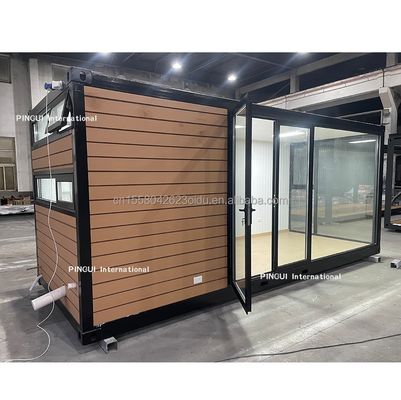 Casa prefabbricata con struttura in acciaio da 20 piedi con giardino e design mobile in legno