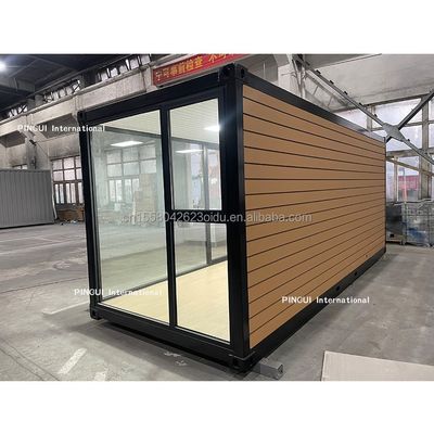 Casa prefabbricata con struttura in acciaio da 20 piedi con giardino e design mobile in legno
