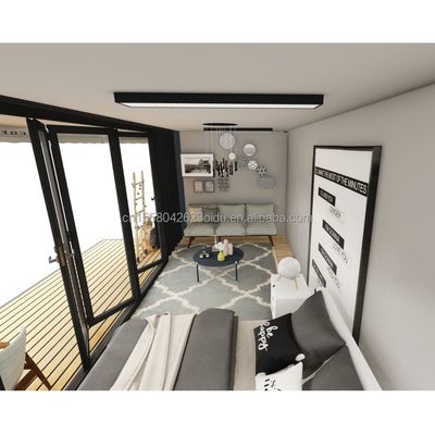 Contenitore in stile country con finestre in lega di alluminio e alluminio in acciaio galvanizzato con alloggiamento modulare da 180 g a 20 piedi