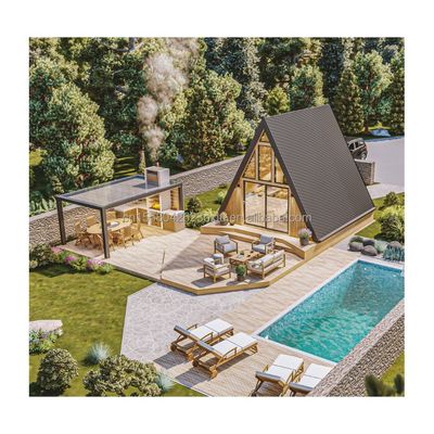Casa di contenitori prefabbricata standard UE da 20 piedi con piegatura in acciaio galvanizzato da 180 g Camera triangolare in telaio in acciaio