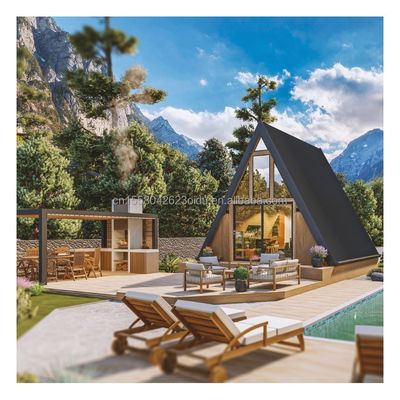 Casa di contenitori prefabbricata standard UE da 20 piedi con piegatura in acciaio galvanizzato da 180 g Camera triangolare in telaio in acciaio
