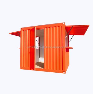 Moderno design pannello sandwich contenitore a confezione piatta trasporto mobile modulare casa ondulata per caffè o bar contenitore