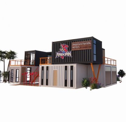 EU 20ft Container Combination Hotel Mobile Casa di legno Moderno stile semplice Acciaio galvanizzato piegatura 180g Cornice in acciaio
