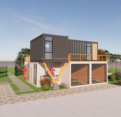 EU 20ft Container Combination Hotel Mobile Casa di legno Moderno stile semplice Acciaio galvanizzato piegatura 180g Cornice in acciaio