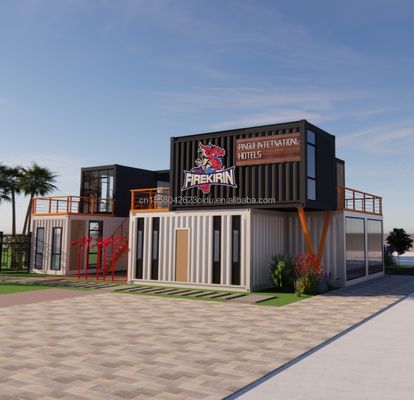 EU 20ft Container Combination Hotel Mobile Casa di legno Moderno stile semplice Acciaio galvanizzato piegatura 180g Cornice in acciaio