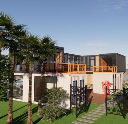 EU 20ft Container Combination Hotel Mobile Casa di legno Moderno stile semplice Acciaio galvanizzato piegatura 180g Cornice in acciaio