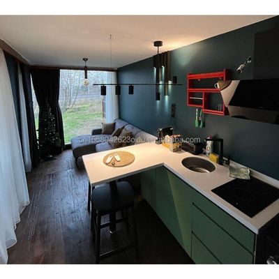 Casa mobile in stile familiare a 40 piedi con struttura in acciaio prefabbricata e parete esterna in legno