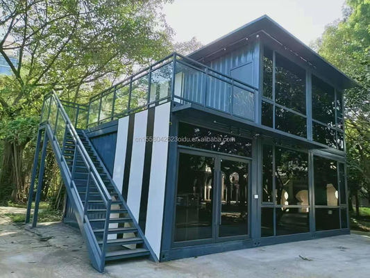 Tubi quadrati in acciaio galvanizzato Contenitore prefabbricato personalizzabile per abitazione familiare o soluzione combinata di ufficio