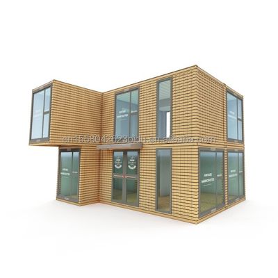Container per la spedizione modificato per ufficio per aziende all'aperto Case di container prefabbricate a doppio piano modulari in acciaio