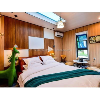 Materiali eco-compatibili 20ft 40ft 2 camere da letto giardino prefabbricato cabina casa porte di vetro contenitore casa di legno per hotel
