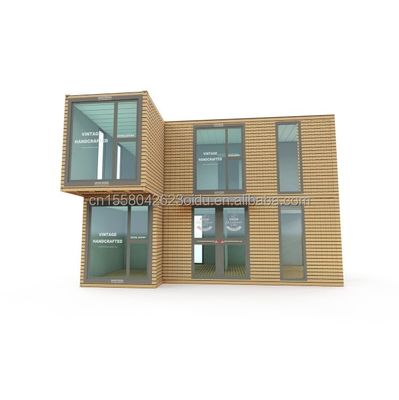 Container per la spedizione modificato per ufficio per aziende all'aperto Case di container prefabbricate a doppio piano modulari in acciaio