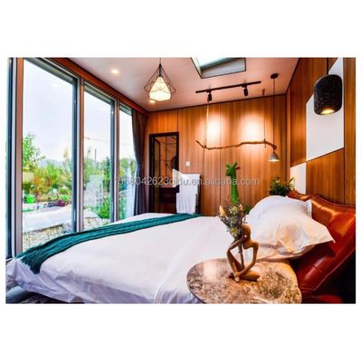Materiali eco-compatibili 20ft 40ft 2 camere da letto giardino prefabbricato cabina casa porte di vetro contenitore casa di legno per hotel