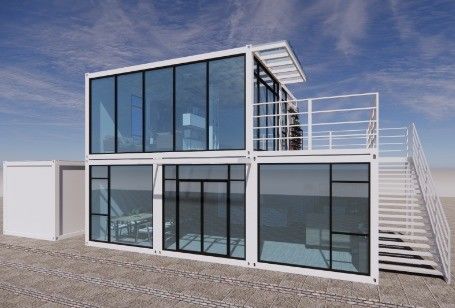 Sito di costruzione all'aperto Edificio per uffici prefabbricato di design moderno con piegatura in acciaio galvanizzato 180g
