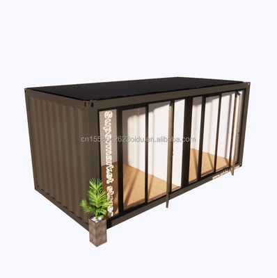 Finestre in lega di alluminio e pannello sandwich a onde da 50/75/100 mm 20 piedi contenitore prefabbricato negozio di abbigliamento contenitore chiosco negozio mobile