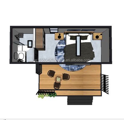 Casa contenitore da 20 piedi Conveniente progettazione finita per la vita e l'espansione di una sola stanza moderna