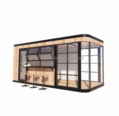 Tubi quadrati in acciaio galvanizzato Struttura 20ft Contenitore Bar da caffè Mobile Sunlight House Bar all'aperto con colore personalizzato