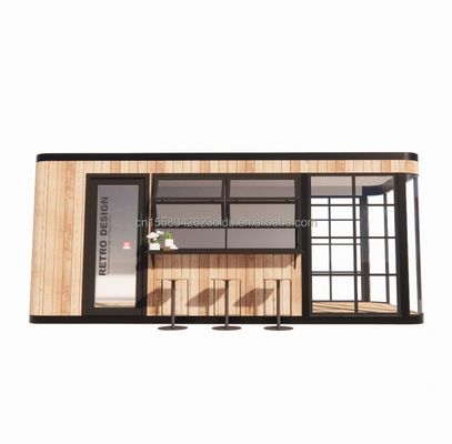 Tubi quadrati in acciaio galvanizzato Struttura 20ft Contenitore Bar da caffè Mobile Sunlight House Bar all'aperto con colore personalizzato