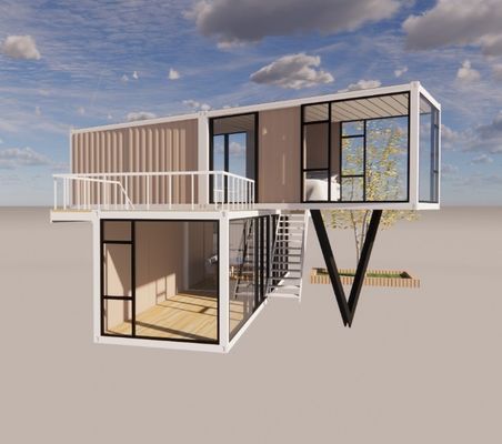 20ft o 40ft Luxury Design Due strati Appartamento Abitazione Fabbricata Portabile Container House con vetrate di alluminio