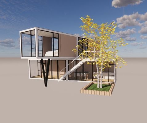 20ft o 40ft Luxury Design Due strati Appartamento Abitazione Fabbricata Portabile Container House con vetrate di alluminio