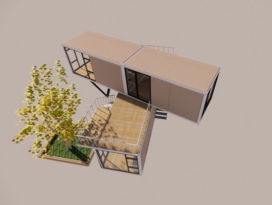 20ft o 40ft Luxury Design Due strati Appartamento Abitazione Fabbricata Portabile Container House con vetrate di alluminio